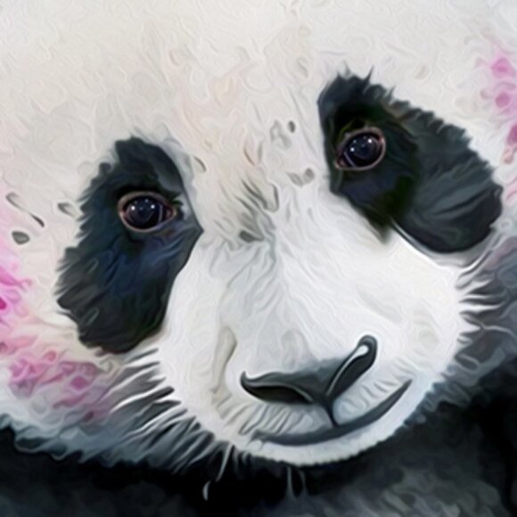 16x20 Baby Panda in a Tree‎ Floral Watercolor Oil Painting Art Print - Picture 5 of 6